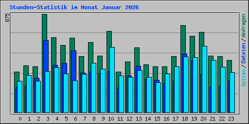 Stunden-Statistik im Monat Januar 2026