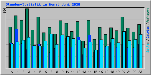 Stunden-Statistik im Monat Juni 2026