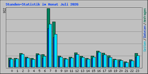 Stunden-Statistik im Monat Juli 2026