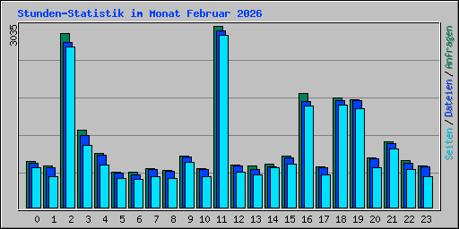 Stunden-Statistik im Monat Februar 2026
