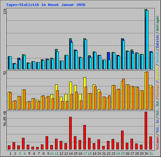 Tages-Statistik im Monat Januar 2026