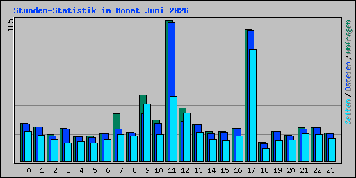 Stunden-Statistik im Monat Juni 2026